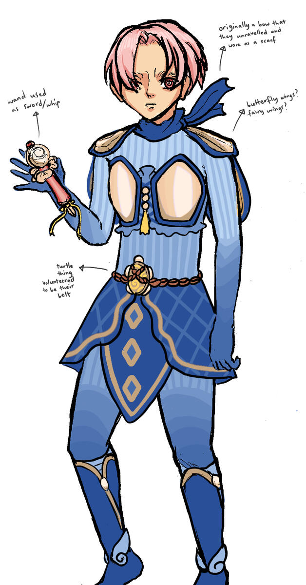 Their dream was to be a armoured warrior superhero, but the powers-that-be bestowed them ✰magical girl powers✰ instead.